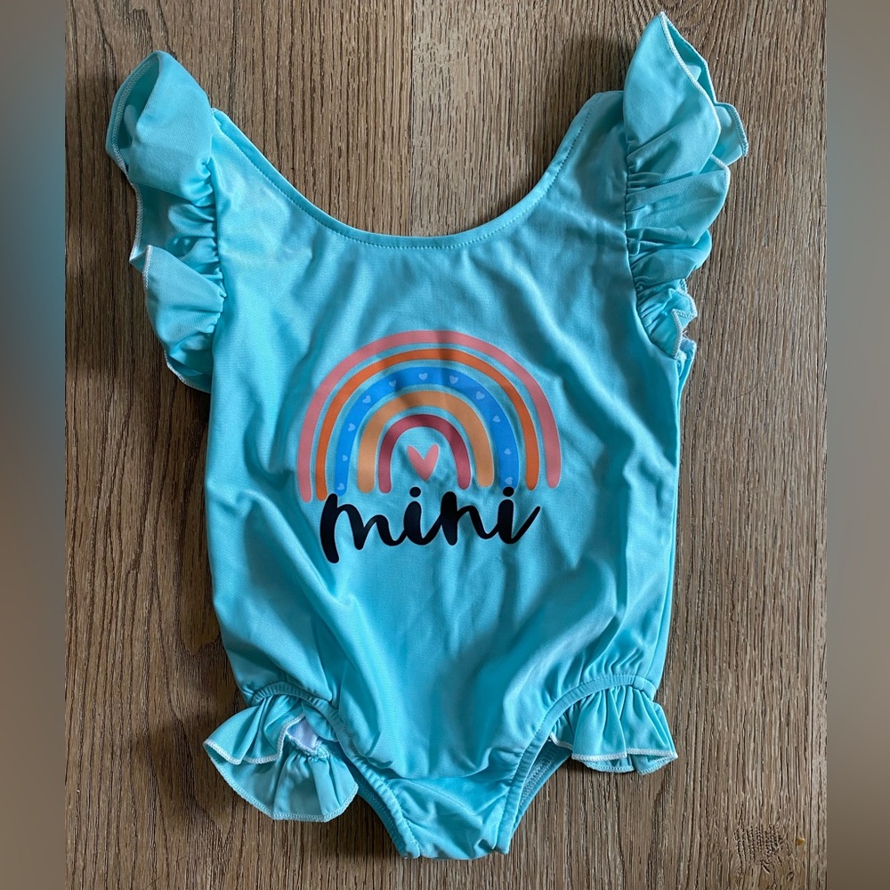 Bathing suit mini turquoise girls